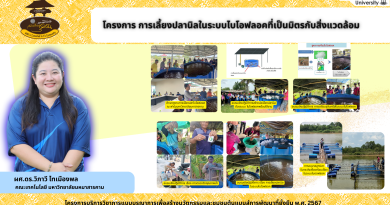 โครงการ การเลี้ยงปลานิลในระบบไบโอฟลอคที่เป็นมิตรกับสิ่งแวดล้อม