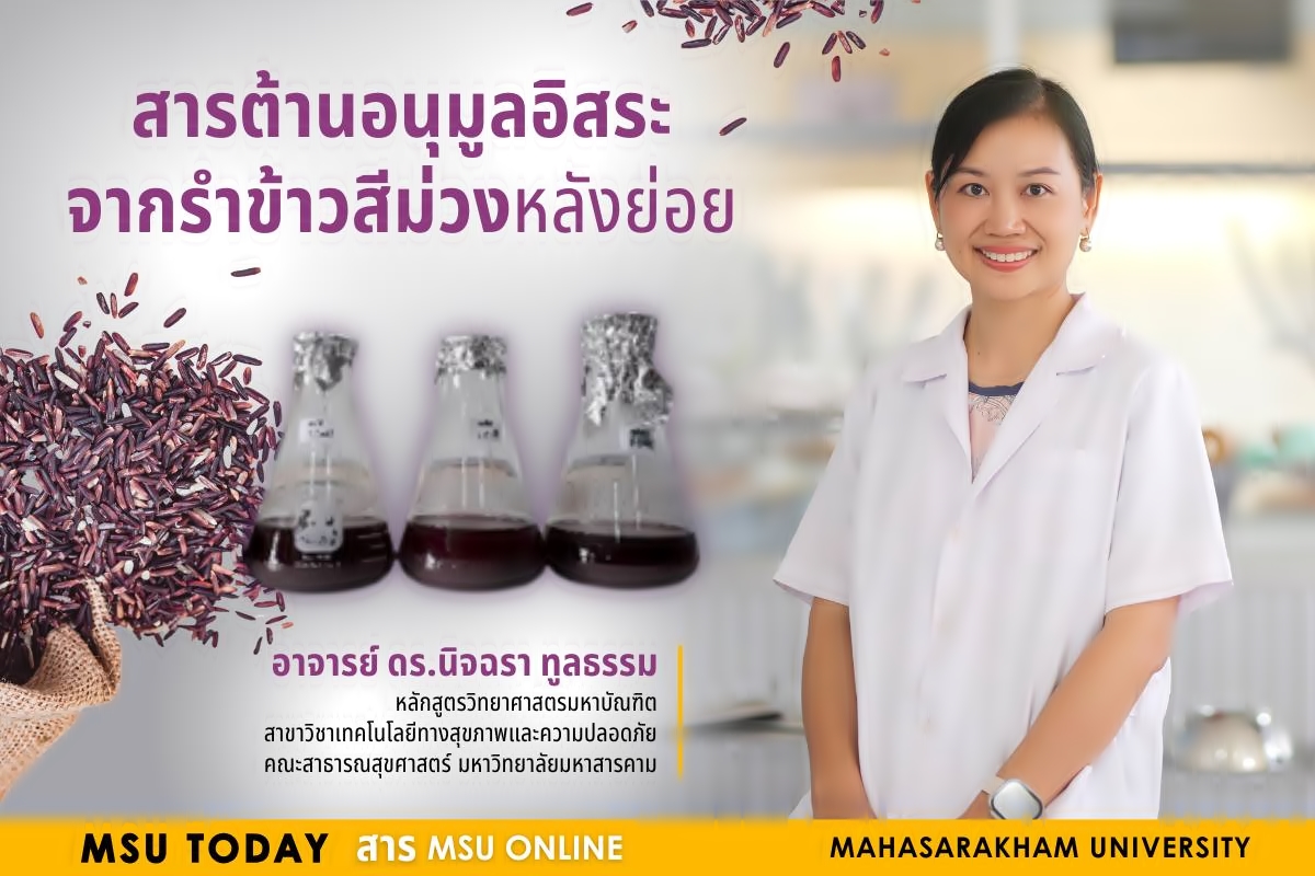 สารต้านอนุมูลอิสระจากรำข้าวสีม่วงหลังย่อย